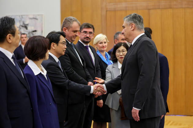 Croatian President Milanovic hosts South Korean parliament speaker Croatian President Zoran Milanovic hosted Cho Jeong-sik, Speaker of the National Assembly of the Republic of Korea, in Zagreb, Croatia on October 9, 2026.  MatijaxHabljak PIXSELL