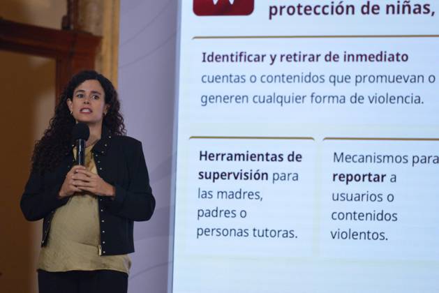 October 9, 2026: TO-45414-MEXICO , September 10, 2026. Luisa Mar& xed;a Alcalde, Legal Counsel to the Mexican Federal Executive, spoke about digital laws and national policy during the "People& 039;s Conference" at the National Palace in Mexico City. Clasos.com.mx. - ZUMAcs4_ 20261009_faa_cs4_056 Copyright: xJavierxLiraxOterox