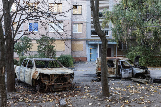 Aftermath of Russian drone strike in Ukraine KRAMATORSK, UKRAINE - OCTOBER 9: Cars destroyed by Russian drones in a residential area in Kramatorsk, Ukraine, 9 October 2026 Diego Herrera Carcedo Anadolu Kramatorsk Ukraine. Editorial use only. Please get in touch for any other usage.  Copyright: x2026xAnadoluxDiegoxHerreraxCarcedox