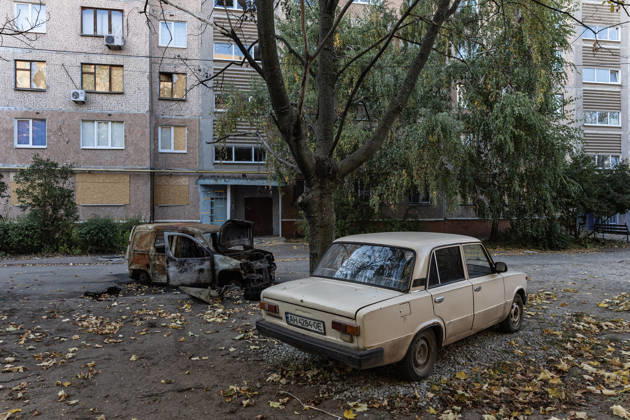 Aftermath of Russian drone strike in Ukraine KRAMATORSK, UKRAINE - OCTOBER 9: Cars destroyed by Russian drones in a residential area in Kramatorsk, Ukraine, 9 October 2026 Diego Herrera Carcedo Anadolu Kramatorsk Ukraine. Editorial use only. Please get in touch for any other usage.  Copyright: x2026xAnadoluxDiegoxHerreraxCarcedox