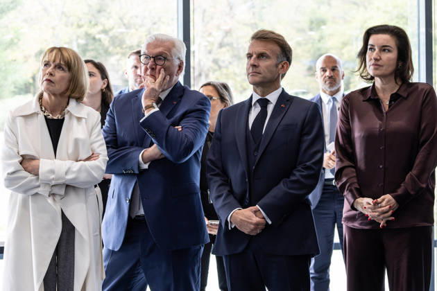 Emmanuel Macron And Frank-Walter Steinmeier Visit in Gironde French President Emmanuel Macron and German President Frank-Walter Steinmeier visit The Exploration Company, a Franco-German space company in Gironde in Le Haillan, France, on October 9, 2026. Photo by Margot Le Gonidec ABACAPRESS.COM Le Haillan France  Copyright: xLexGonidecxMargot ABACAx
