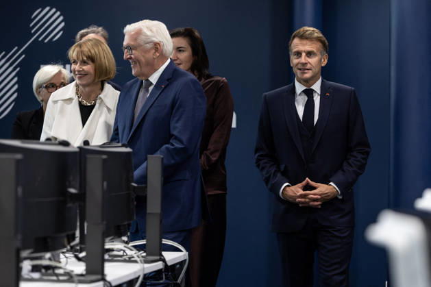 Emmanuel Macron, President of the French Republic, and Frank-Walter Steinmeier, Federal President of Germany, visit the Franco-German company The Exploration Company in Le Haillan, on October 9, 2026, during the German president’s visit to France. Margot Le Gonidec Pool, Bestimage. French President Emmanuel Macron and German President Frank-Walter Steinmeier visit The Exploration Company, a Franco-German space company in Le Haillan, Gironde, France, on October 9, 2026. Le Haillan, France Copyright: xMargotxLexGonidecx xPoolx xBestimagexMargotxLexGonidecx xPoolx xBestimagex