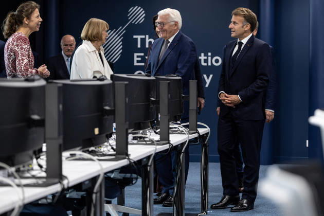 Emmanuel Macron, President of the French Republic, and Frank-Walter Steinmeier, Federal President of Germany, visited the Franco-German company The Exploration Company in Le Haillan, on October 9, 2026, during the German president’s visit to France. Margot Le Gonidec Pool, Bestimage. French President Emmanuel Macron and German President Frank-Walter Steinmeier visit The Exploration Company, a Franco-German space company in Le Haillan, Gironde, France, on October 9, 2026. Le Haillan, France Copyright: xMargotxLexGonidecx xPoolx xBestimagexMargotxLexGonidecx xPoolx xBestimagex
