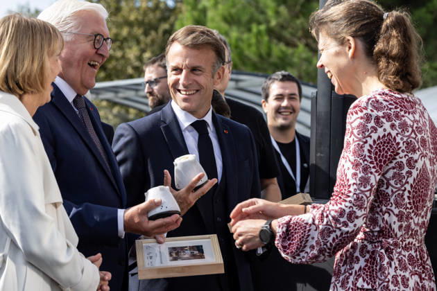 Emmanuel Macron, President of the French Republic, and Frank-Walter Steinmeier, Federal President of Germany, visited the Franco-German company The Exploration Company in Le Haillan, on October 9, 2026, during the German president’s visit to France. Margot Le Gonidec Pool, Bestimage. French President Emmanuel Macron and German President Frank-Walter Steinmeier visit The Exploration Company, a Franco-German space company in Le Haillan, Gironde, France, on October 9, 2026. Le Haillan, France Copyright: xMargotxLexGonidecx xPoolx xBestimagexMargotxLexGonidecx xPoolx xBestimagex