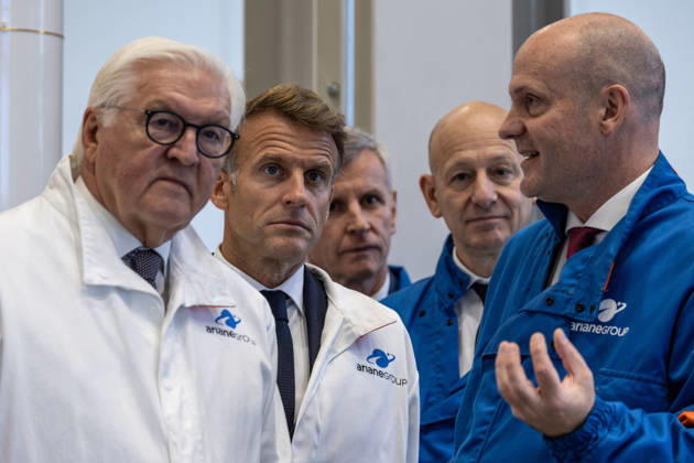 Emmanuel Macron, President of the French Republic, and Frank-Walter Steinmeier, Federal President of Germany, visit the Franco-German company The Exploration Company in Le Haillan, on October 9, 2026, during the German president’s visit to France. Margot Le Gonidec Pool Bestimage French President Emmanuel Macron and German President Frank-Walter Steinmeier visit ArianeGroup, a European aerospace and defense company, during Steinmeier’s state visit to France, in Le Haillan, France, on October 9, 2026 Le Haillan, France Copyright: xMargotxLexGonidecx xPoolx xBestimagexMargotxLexGonidecx xPoolx xBestimagex