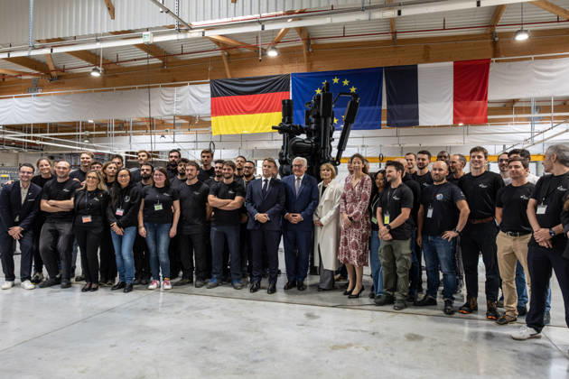 Emmanuel Macron, President of the French Republic, and Frank-Walter Steinmeier, Federal President of Germany, visit the Franco-German company The Exploration Company in Le Haillan, on October 9, 2026, during the German president’s visit to France. Margot Le Gonidec Pool, Bestimage. French President Emmanuel Macron and German President Frank-Walter Steinmeier visit The Exploration Company, a Franco-German space company in Le Haillan, Gironde, France, on October 9, 2026. Le Haillan, France Copyright: xMargotxLexGonidecx xPoolx xBestimagexMargotxLexGonidecx xPoolx xBestimagex