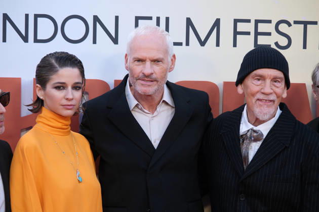 Wild Horse Nine gala screening, BFI Southbank, London, UK, 09 October 2026 Mariana Di Girolamo, Martin McDonagh and John Malkovich at the gala screening of Wild Horse Nine, BFI Southbank, London, UK, 09 October 2026., Credit:Julie Edwards Avalon United Kingdom, London  Copyright: xJuliexEdwardsx xAvalonx 1141810639