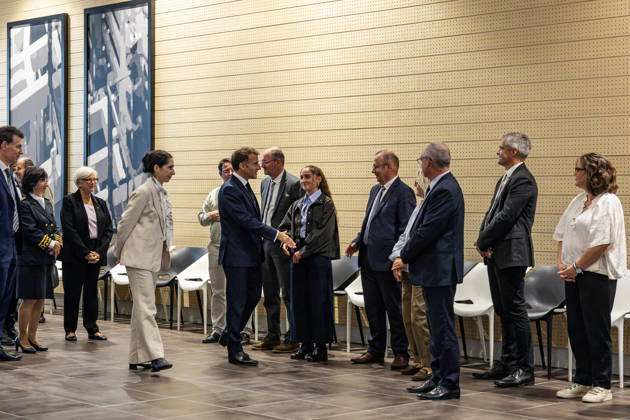 French President Emmanuel Macron and German President Frank Walter Steinmeier visit the Laser Mégajoule research facility operated by the French Alternative Energies and Atomic Energy Commission (CEA). The facility is part of France’s nuclear deterrence simulation program, located in Le Barp, France, on October 9, 2026. Margot Le Gonidec, Pool Bestimage, Le Barp, France  Copyright: xMargotxLexGonidecx xPoolx xBestimagexMargotxLexGonidecx xPoolx xBestimagex
