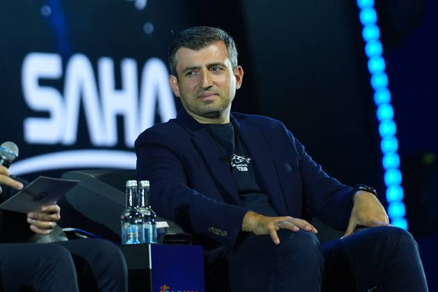 Selcuk Bayraktar speaks at The Future Starts Here: Technology, Space and the Next Generation panel ANTALYA, TURKIYE - OCTOBER 09: Chairman of the Board of Trustees of the T3 Foundation and Chairman of the Board of Baykar Selcuk Bayraktar delivers a speech during the The Future Starts Here: Technology, Space and the Next Generation panel at the 77th International Astronautical Congress (IAC 2026), organized by the International Astronautical Federation (IAF) under the coordination of the Ministry of Industry and Technology and co-hosted by the Turkish Space Agency (TUA) and SAHA Istanbul, at the NEST Congress Center in Antalya, Turkiye, on October 9, 2026. Beyza Comert Anadolu Antalya Turkey. Editorial use only. Please get in touch for  Copyright: x2026xAnadoluxBeyzaxComertx