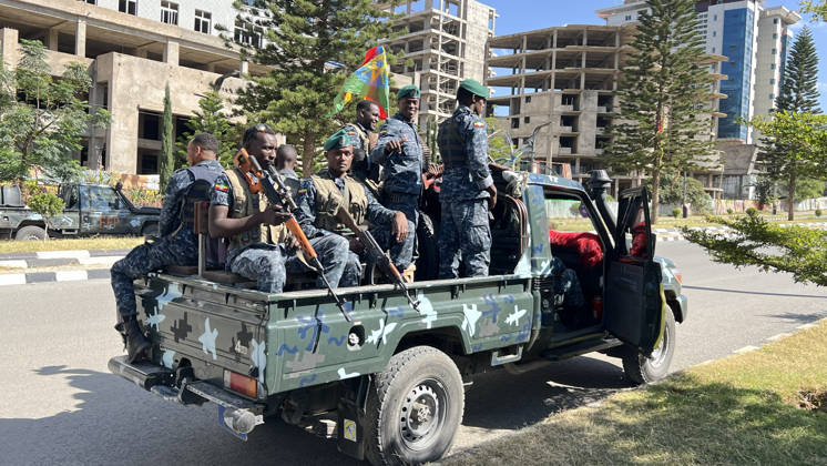 Ethiopian pro-government forces patrol streets of Mekelle MEKELLE, ETHIOPIA - OCTOBER 09 : Pro-government Ethiopian forces patrol the streets after regaining control of the regional capital following the withdrawal of the Tigray People s Liberation Front (TPLF) forces, in Tigray region, Ethiopia on October 09, 2026. Stringer Anadolu Mekelle Ethiopia. Editorial use only. Please get in touch for any other usage.  Copyright: x2026xAnadoluxStringerx