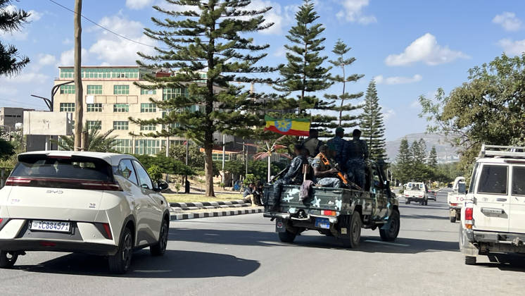 Ethiopian pro-government forces patrol streets of Mekelle MEKELLE, ETHIOPIA - OCTOBER 09 : Pro-government Ethiopian forces patrol the streets after regaining control of the regional capital following the withdrawal of the Tigray People s Liberation Front (TPLF) forces, in Tigray region, Ethiopia on October 09, 2026. Stringer Anadolu Mekelle Ethiopia. Editorial use only. Please get in touch for any other usage.  Copyright: x2026xAnadoluxStringerx