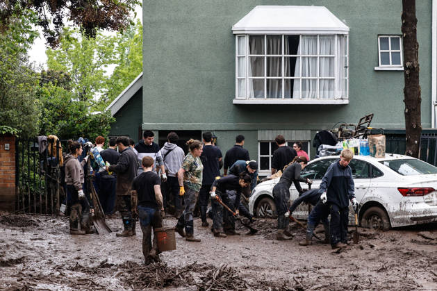 Santiago, October 9, 2026: Consequences of a mudslide that affected the area from San Carlos de Apoquindo to Los Dominicos in the Las Condes district, causing widespread damage and sweeping away vehicles and people. Diego Martin Aton, Chile, Aton 1198210 jpeg  Copyright: DIEGOxMARTIN ATONxCHILE
