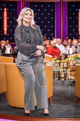MDR - Riverboat. Moderatorin Kim Fisher anläßlich der Aufzeichnung der MDR - Talkshow Riverboat am 09.10.2026 in der Mediacity Leipzig. 20261009SFL0007