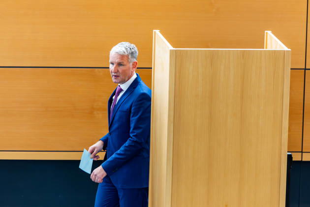 09.10.2026, GER, News Politik, 8.Wahlperiode, 58.Plenarsitzung im Plenarsaal Thüringer Landtag, Wahl zum Vizepräsidenten des Thüringer Landtag Im Bild Björn Höcke (AFD) bei der Wahl Steffen Quasebarth (Thüringen.Gerecht) wird im zweiten Wahlgang zum Vizepräsidenten des Thüringer Landtag gewählt 99096 Erfurt Thueringer Landtag Thüringen Deutschland