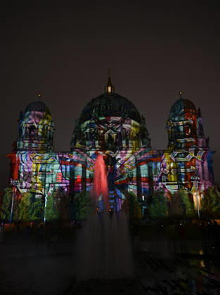 Berlin landmarks illuminated during Festival of Lights BERLIN, GERMANY - OCTOBER 9: Historic landmarks, squares and iconic buildings are illuminated with colorful light displays during the Festival of Lights in Berlin, Germany, on October 9, 2026. Halil Sagirkaya Anadolu Berlin Germany. Editorial use only. Please get in touch for any other usage.  Copyright: x2026xAnadoluxHalilxSagirkayax