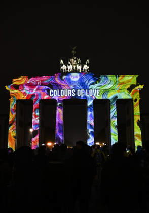 Berlin landmarks illuminated during Festival of Lights BERLIN, GERMANY - OCTOBER 9: Historic landmarks, squares and iconic buildings are illuminated with colorful light displays during the Festival of Lights in Berlin, Germany, on October 9, 2026. Halil Sagirkaya Anadolu Berlin Germany. Editorial use only. Please get in touch for any other usage.  Copyright: x2026xAnadoluxHalilxSagirkayax