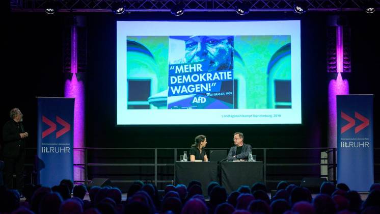 Essen: Nein sagen mit Matthias Brandt und Ruth Hoffmann bei der Lit.Ruhr ** NUR FÜR REDAKTIONELLE ZWECKE ** EDITORIAL USE ONLY **<p>Matthias Brandt und Ruth Hoffmann am Freitag, den 9. Oktober 2026, auf Zeche Zollverein in Essen-Katernberg. Deutschland NRW Essen Copyright: UwexErnst