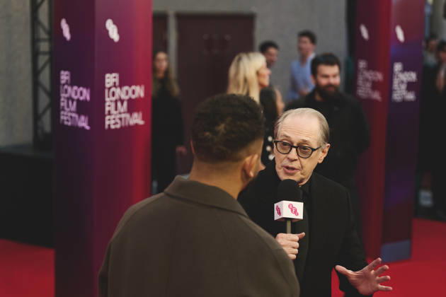 October 9, 2026, London, England, United Kingdom: STEVE BUSCEMI in an interview while attending the red carpet at the premier of wild horse nine at the BFI London Film Festival in london on October 9th London United Kingdom - ZUMAg279 20261009_zip_g279_002 Copyright: xAlessandroxGalatolix