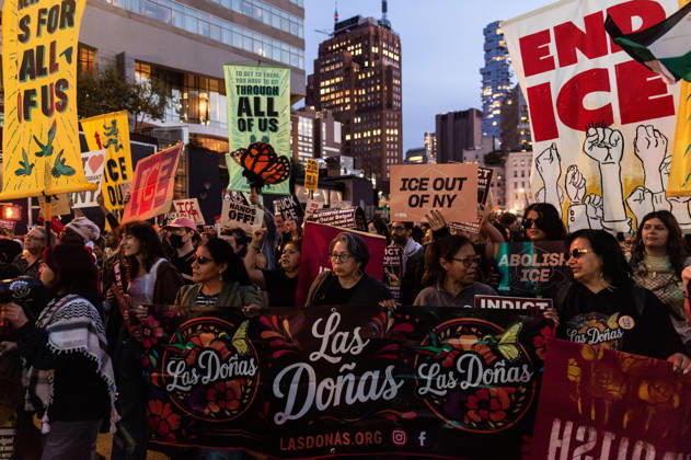 October 9, 2026, New York, New York, USA: Thousands gathered in Foley Square, New York City and marched through Manhattan to voice their anger at ICE for the shooting of Bronx resident OSCAR BELGAL. New York USA  - ZUMAh214 20261009_znp_h214_007 Copyright: xSDxHerzogx