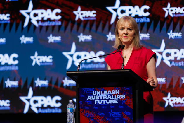 CPAC NATIONAL CONFERENCE 2026, Britain™s former prime minister Liz Truss speaks during the 2026 Conservative Political Action Network (CPAC) national conference at the Royal International Convention Centre in Brisbane, Saturday, October 10, 2026. ( NO ARCHIVING BRISBANE QUEENSLAND Australia  Copyright: xRUSSELLxFREEMANx 20261010187442771895