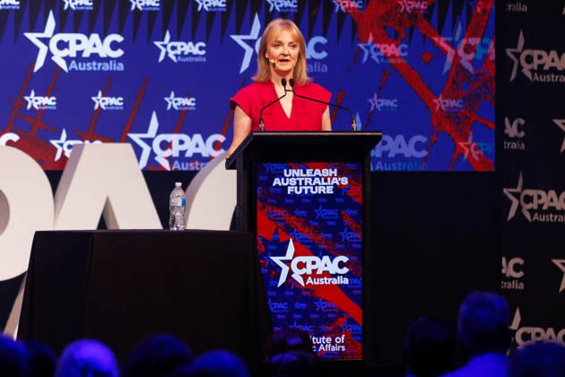 CPAC NATIONAL CONFERENCE 2026, Britain™s former prime minister Liz Truss speaks during the 2026 Conservative Political Action Network (CPAC) national conference at the Royal International Convention Centre in Brisbane, Saturday, October 10, 2026. ( NO ARCHIVING BRISBANE QUEENSLAND Australia  Copyright: xRUSSELLxFREEMANx 20261010178996697204