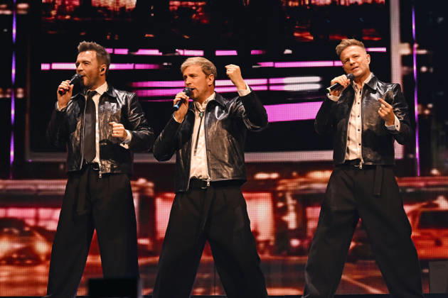 Westlife performing during the 25th Anniversary Tour LONDON, ENGLAND - OCTOBER 09: Shane Filan, Kian Egan and Nicky Byrne of ˜Westlife™ performing during the 25th Anniversary Tour at O2 Arena on October 09 in London, England. CAP MAR MAR Great Britain Copyright: xMartinxHarris CapitalxPicturesx