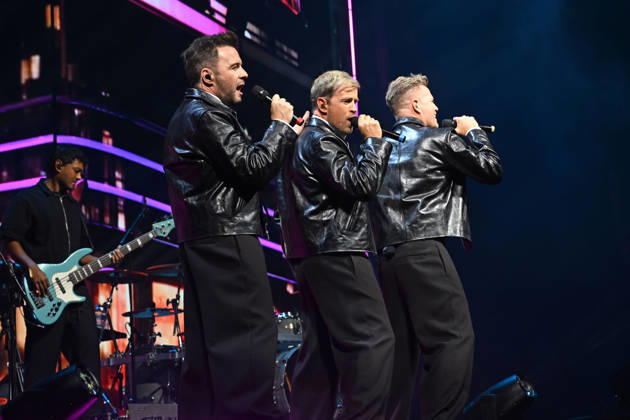 Westlife performing during the 25th Anniversary Tour LONDON, ENGLAND - OCTOBER 09: Shane Filan, Kian Egan and Nicky Byrne of ˜Westlife™ performing during the 25th Anniversary Tour at O2 Arena on October 09 in London, England. CAP MAR MAR Great Britain Copyright: xMartinxHarris CapitalxPicturesx