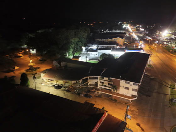 Strong 7.7 magnitude earthquake strikes Panama PENONOME, PANAMA - OCTOBER 9: An aerial view of a collapsed building following the powerful 7.7 magnitude earthquake in Penonome, Panama, on October 9, 2026. A powerful 7.7-magnitude earthquake struck Panama on Friday, causing widespread power outages, severe structural damage, and panic among residents. Mauricio Valenzuela Anadolu Penonome Panama. Editorial use only. Please get in touch for any other usage.  Copyright: x2026xAnadoluxMauricioxValenzuelax