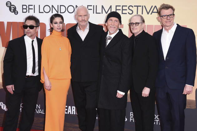 Sam Rockwell, Mariana Di Girolamo, Martin McDonagh, John Malkovich, Steve Buscemi und Graham Broadbent bei der Premiere des Kinofilms Wild Horse Nine auf dem 70. BFI London Film Festival 2026 in der Royal Festival Hall. London, 09.10.2026