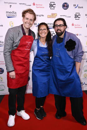 Johannes Heinrichs, Giuliana Jakobeit und Steven Preisner bei der Gala der Kinderschutzengel im Spindler & Klatt. Berlin, 09.10.2026