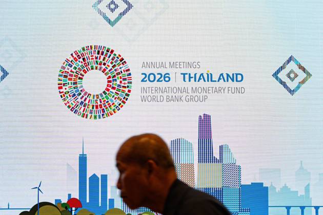 Thailand Prepares to Host 2026 IMF - World Bank Group Annual Meetings BANGKOK, THAILAND, OCTOBER 10, 2026: Promotional displays and banners for the 2026 Annual Meetings of the International Monetary Fund (IMF) and the World Bank Group are seen at the Queen Sirikit National Convention Center (QSNCC) in Bangkok, ahead of the meetings scheduled for October 12 - 18. The event will bring together international finance leaders, policymakers and representatives from member countries. Bangkok Thailand Copyright: x xWatsawatxKoktabtimx xJNAxPressx