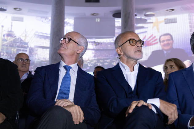 IPA89497245 - Ernesto Maria Ruffini and Franco Gabrielli during the National Assembly of the new political party PiÃ¹ Uno, held at the Salone delle Colonne in Rome  Copyright: xMatteoxNardonex xMatteoxNardonex IPA89497245