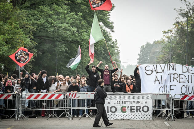 October 10, 2026, Milan, Mi, Italy: Lega Nord rally Milan safer, stop social centers. Near the Lambretta Social Center, Via Rizzoli, 10 10 2026 Milan Milan Italy  - ZUMAa289 20261010_zia_a289_093 Copyright: xNicolaxMarfisix xAgfx