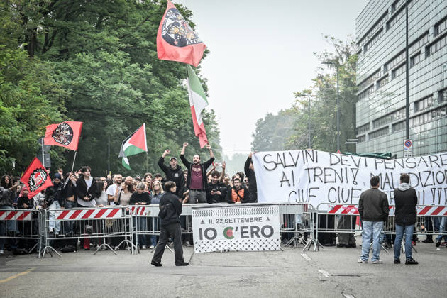 October 10, 2026, Milan, Mi, Italy: Lega Nord rally Milan safer, stop social centers. Near the Lambretta Social Center, Via Rizzoli, 10 10 2026 Milan Milan Italy  - ZUMAa289 20261010_zia_a289_090 Copyright: xNicolaxMarfisix xAgfx