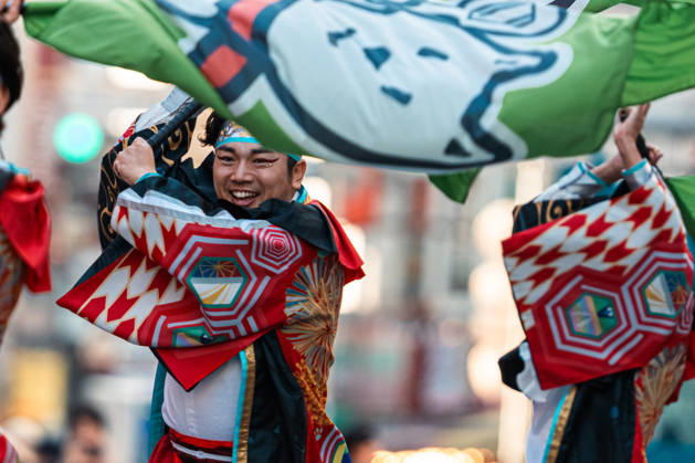General view, October 10, 2026 - Dancers perform during the eve-of-festival events of the 27th Tokyo Yosakoi Festival in Ikebukuro, Tokyo, Japan, on October 10, 2026. Part of the Fukuro Matsuri celebrations, the event brings together yosakoi dance teams in colorful costumes for energetic performances combining traditional Japanese dance influences with contemporary music and choreography.  aflo_354760441