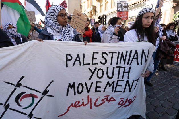 October 10, 2026, Edinburgh, Scotland, UK: Hundreds of people took part in a demonstration in Edinburgh organised by pro-Palestine groups Gaza Genocide Emergency Committee and Stop the War Scotland to mark the third anniversary of the 7 October 2023 Hamas-led attacks on Israel and the subsequent war in Gaza. The demonstration formed part of what organisers described as the first fully coordinated global day of protests for Palestine, with participants calling on the UK Government to end all arms sales to Israel and impose full sanctions. Edinburgh UK - ZUMAs357 20261010_zip_s357_017 Copyright: xCameronxScottx