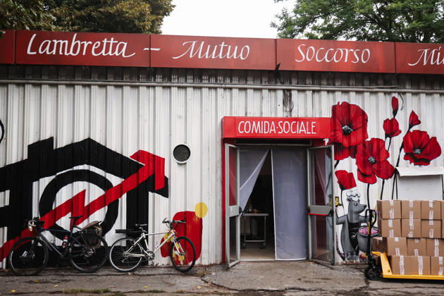 IPA89501852 - Milan: The League™s protest, A Safer Milan, Stop the Social Centers, against the Lambretta Social Center on Via Rizzoli. In the photo: A view of the Lambretta Social Center and Spazio Mutuo Soccorso  Copyright: xAlessandroxBremecx xx IPA89501852