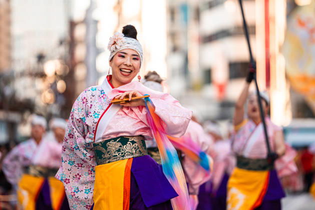 General view, October 10, 2026 - Dancers perform during the eve-of-festival events of the 27th Tokyo Yosakoi Festival in Ikebukuro, Tokyo, Japan, on October 10, 2026. Part of the Fukuro Matsuri celebrations, the event brings together yosakoi dance teams in colorful costumes for energetic performances combining traditional Japanese dance influences with contemporary music and choreography.  aflo_354761345