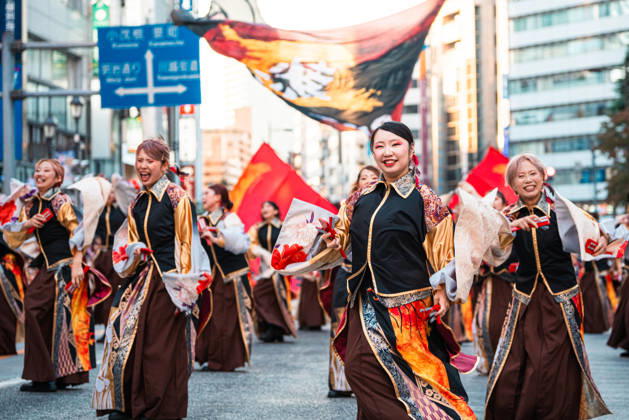 General view, October 10, 2026 - Dancers perform during the eve-of-festival events of the 27th Tokyo Yosakoi Festival in Ikebukuro, Tokyo, Japan, on October 10, 2026. Part of the Fukuro Matsuri celebrations, the event brings together yosakoi dance teams in colorful costumes for energetic performances combining traditional Japanese dance influences with contemporary music and choreography.  aflo_354761520
