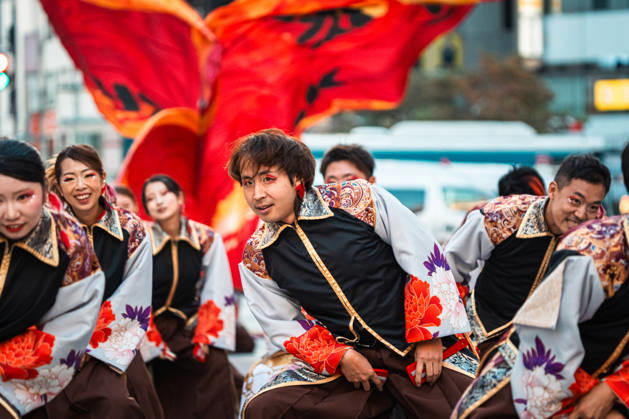General view, October 10, 2026 - Dancers perform during the eve-of-festival events of the 27th Tokyo Yosakoi Festival in Ikebukuro, Tokyo, Japan, on October 10, 2026. Part of the Fukuro Matsuri celebrations, the event brings together yosakoi dance teams in colorful costumes for energetic performances combining traditional Japanese dance influences with contemporary music and choreography.  aflo_354761522