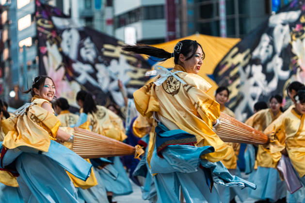 General view, October 10, 2026 - Dancers perform during the eve-of-festival events of the 27th Tokyo Yosakoi Festival in Ikebukuro, Tokyo, Japan, on October 10, 2026. Part of the Fukuro Matsuri celebrations, the event brings together yosakoi dance teams in colorful costumes for energetic performances combining traditional Japanese dance influences with contemporary music and choreography.  aflo_354761617