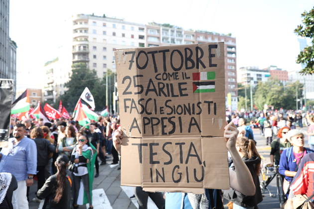 RECORD DATE NOT STATED IPA89503894 - Milan, October 10, 2026, National Day of Mobilization, The end of genocide is the end of Zionism, marking the third anniversary of the start of the conflict in Gaza  Copyright: xx xFrancescoxEnriquezx IPA89503894.jpeg