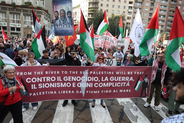 RECORD DATE NOT STATED IPA89503898 - Milan, October 10, 2026, National Day of Mobilization, The end of genocide is the end of Zionism, marking the third anniversary of the start of the conflict in Gaza  Copyright: xx xFrancescoxEnriquezx IPA89503898.jpeg