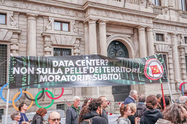 IPA89503044 - Milan, October 10, 2026 A protest organized by local No Data Centers committees to demand a halt to the construction and operation of new data centers in the province of Milan.  Copyright: xEmanuelexRobertoxDexCarlix xDecax IPA89503044