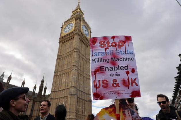 October 10, 2026, London, London, UK: London, UK. Thousands of pro-Palestine supporters take part in the National March for Palestine in central London, carrying placards and Palestinian flags and calling for Palestinian rights and an end to the conflict in Gaza, three days after the third anniversary of the 7 October attacks on Israel. London UK  - ZUMAl94_ 20261010_zaf_l94_060 Copyright: xDinendraxHariax