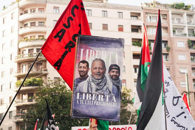 IPA89506389 - Milan, October 10, 2026, a day of national mobilization, The end of genocide is the end of Zionism, marking the third anniversary of the start of the conflict in Gaza  Copyright: xEmanuelexRobertoxDexCarlix xPoolxEmadecaxEnriquezx IPA89506389