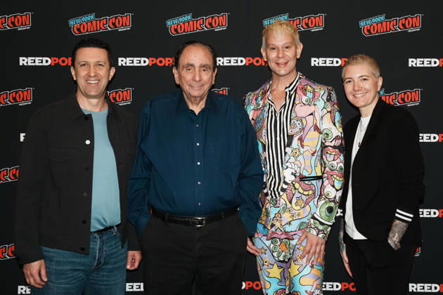 October 10, 2026, New York, New York, USA: Tubi s Chief Content Officer ADAM LEWINSON, writer R.L. STINE, drag queen and actor JIMBO and writer director JEM GARRARD stand for a photo as Tubi presents R.L. Stine s Pumpkin 2 at the 2026 NY Comic Con at the Javits Center on October 10, 2026 in New York. New York USA - ZUMAb148 20261010_zap_b148_002 Copyright: xBryanxSmithx