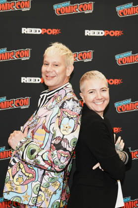 October 10, 2026, New York, New York, USA: Drag queen and actor JIMBO and writer director JEM GARRARD pose for a photo as Tubi presents R.L. Stine s Pumpkin 2 at the 2026 NY Comic Con at the Javits Center on October 10, 2026 in New York. New York USA - ZUMAb148 20261010_zap_b148_029 Copyright: xBryanxSmithx