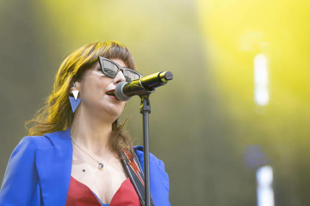 October 10, 2026, Madrid, Spain: Singer Nat Simons performs during the Hispanidad Festival 2026 concert at the Plaza de Espana. Madrid Spain  - ZUMAs197 20261010_aaa_s197_045 Copyright: xAtilanoxGarciax