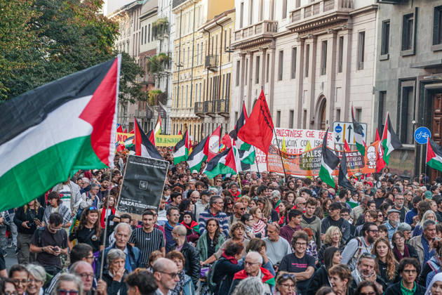 IPA89509187 - Milan, National Day of Mobilization: The End of Genocide Is the End of Zionism, marking the third anniversary of the start of the conflict in Gaza  Copyright: xEmanuelexRobertoxDexCarlix xPoolxEmadecaxEnriquezx IPA89509187